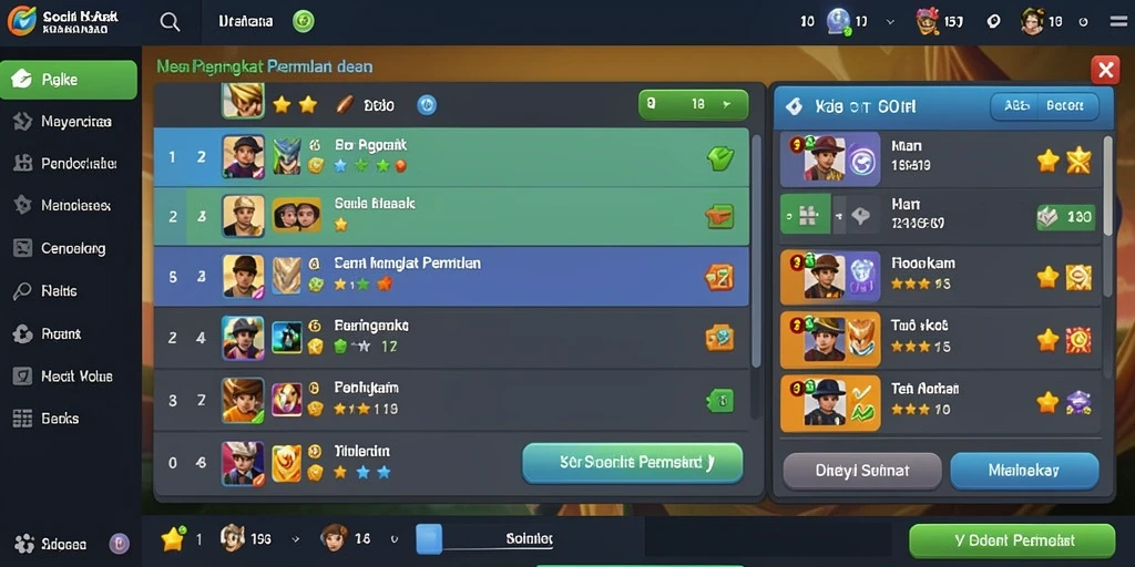 Screenshot memperlihatkan leaderboard global di KILAT77.