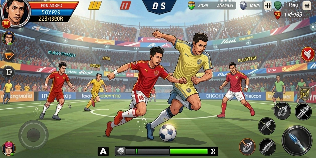 Screenshot memperlihatkan salah satu level menantang dengan pemandangan indah.